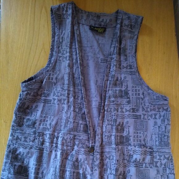 Vintage Rockpool Easter Island Tribal Pattern Vest - Picture 2 of 8